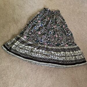 Marine Layer Black and White Maxi A-Line Skirt